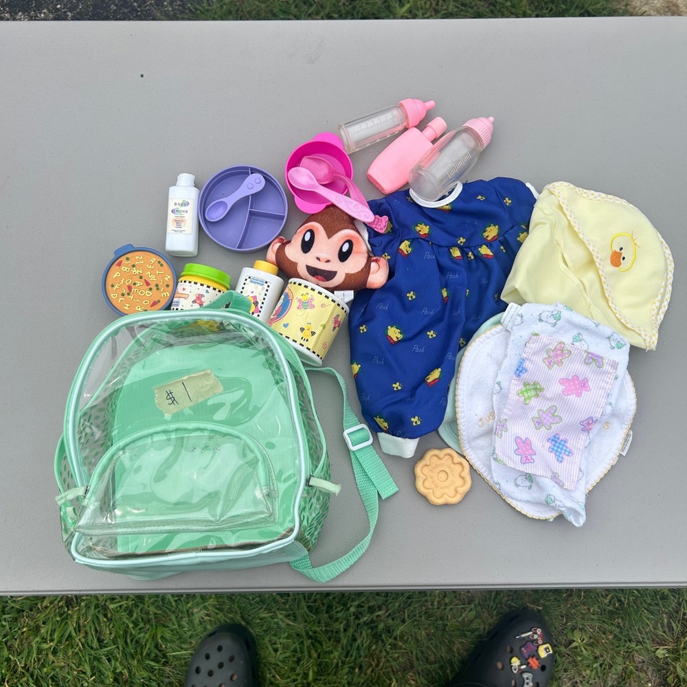 Fisher Price Disney Winnie the Pooh Doll Accessories Set with Clear Backpack